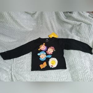 Michael Simon Black Kids Sweater with Colorful Faces